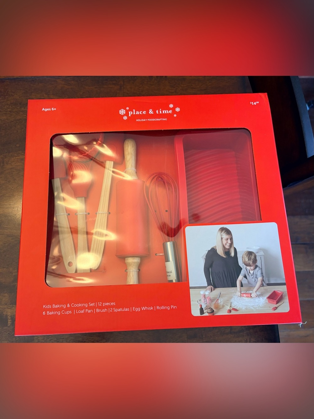 NIB Place & Time Red Holiday Baking Set for Kids